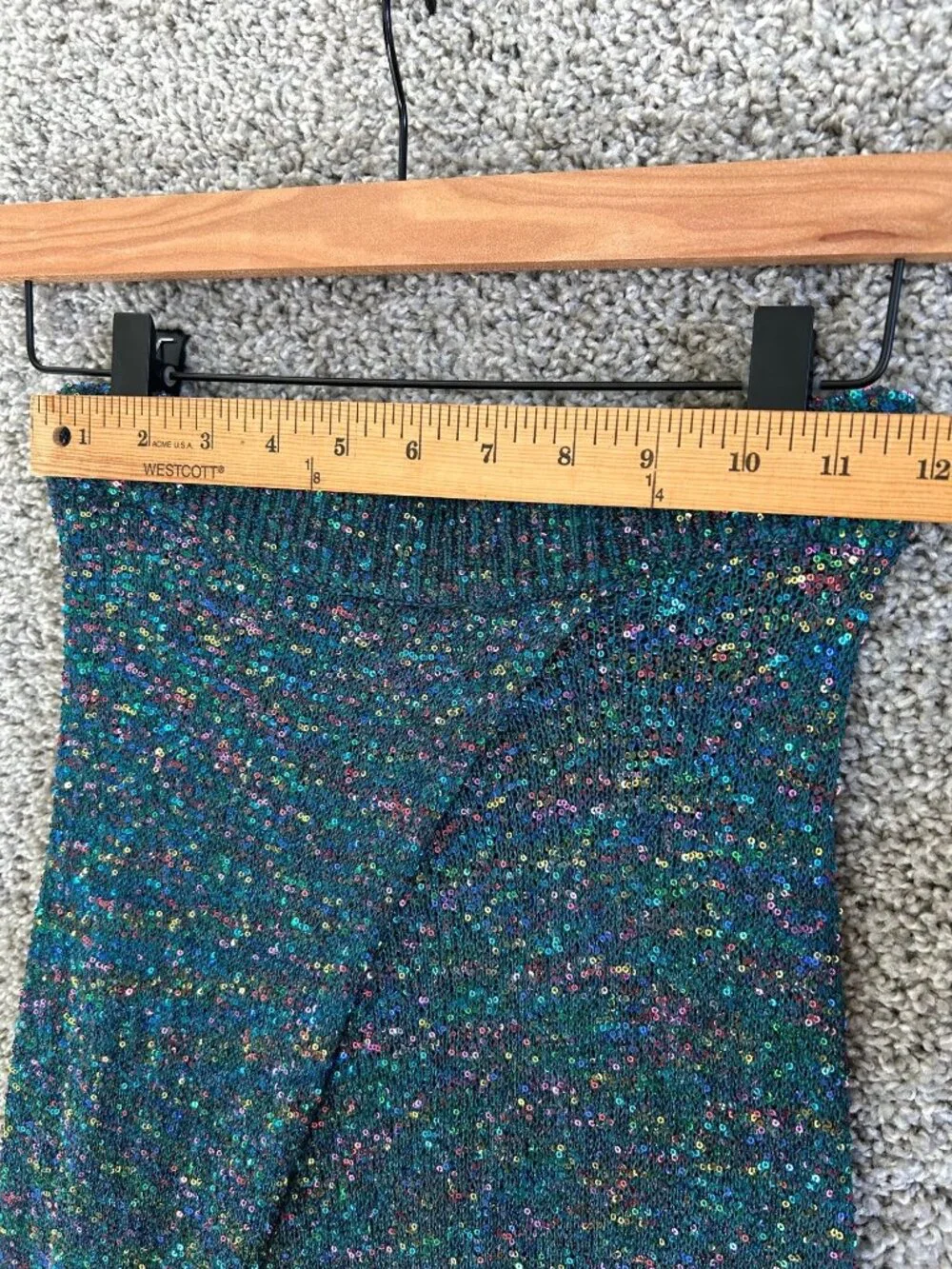 Loewe Women's Sz M Knotted-Hem sequined knitted midi skirt Glittery Maxi - Picture 13 of 16
